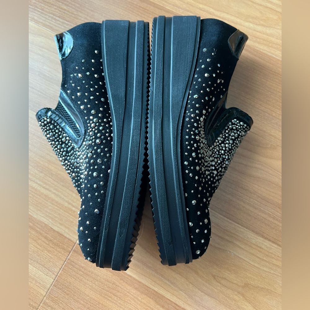 Black Suede Studded Platform Slip-On Shoes Statement EU 36 / US 6 Vesba - Picture 5 of 9